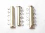5 Strand Silver Plated Magnetic Slider Bar Clasp